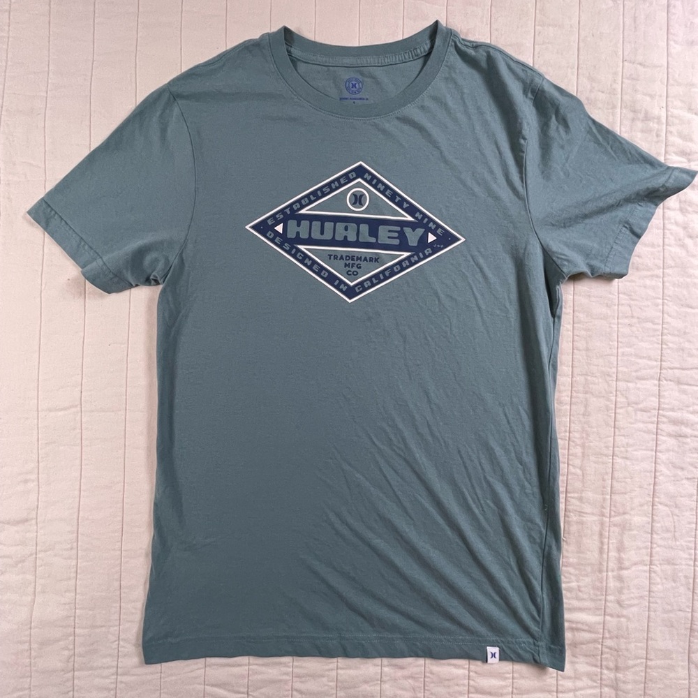 Hurley Blue Graphic Short Sleeve 100% Cotton Tee Men’s Small